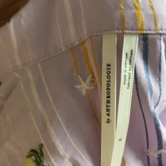 ANTHROPOLOGIE Lemon Orchard Embroidered Sleep Top Sz L - Picture 6 of 7